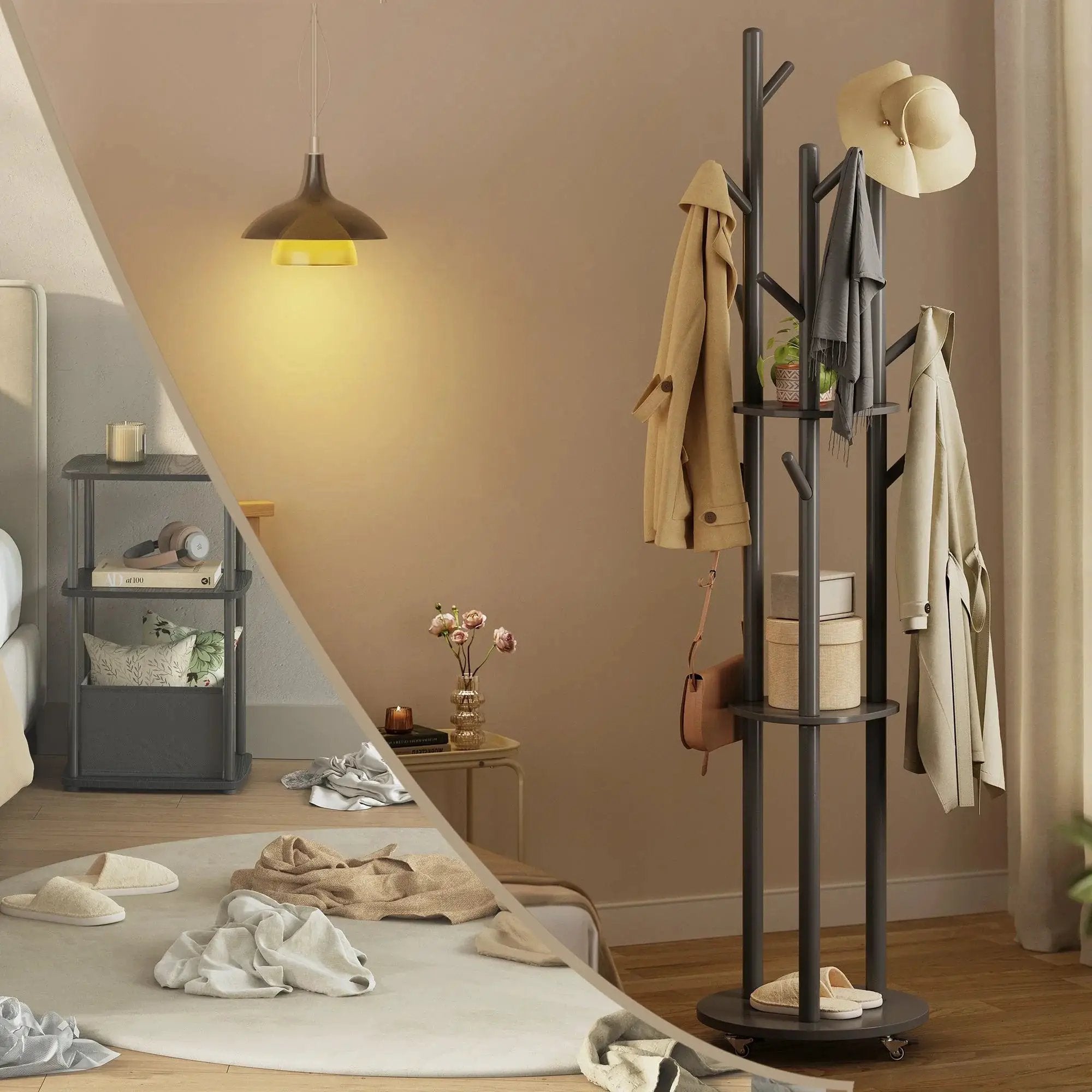Coat Rack - Adjustable Metal Compact by House Of Avana