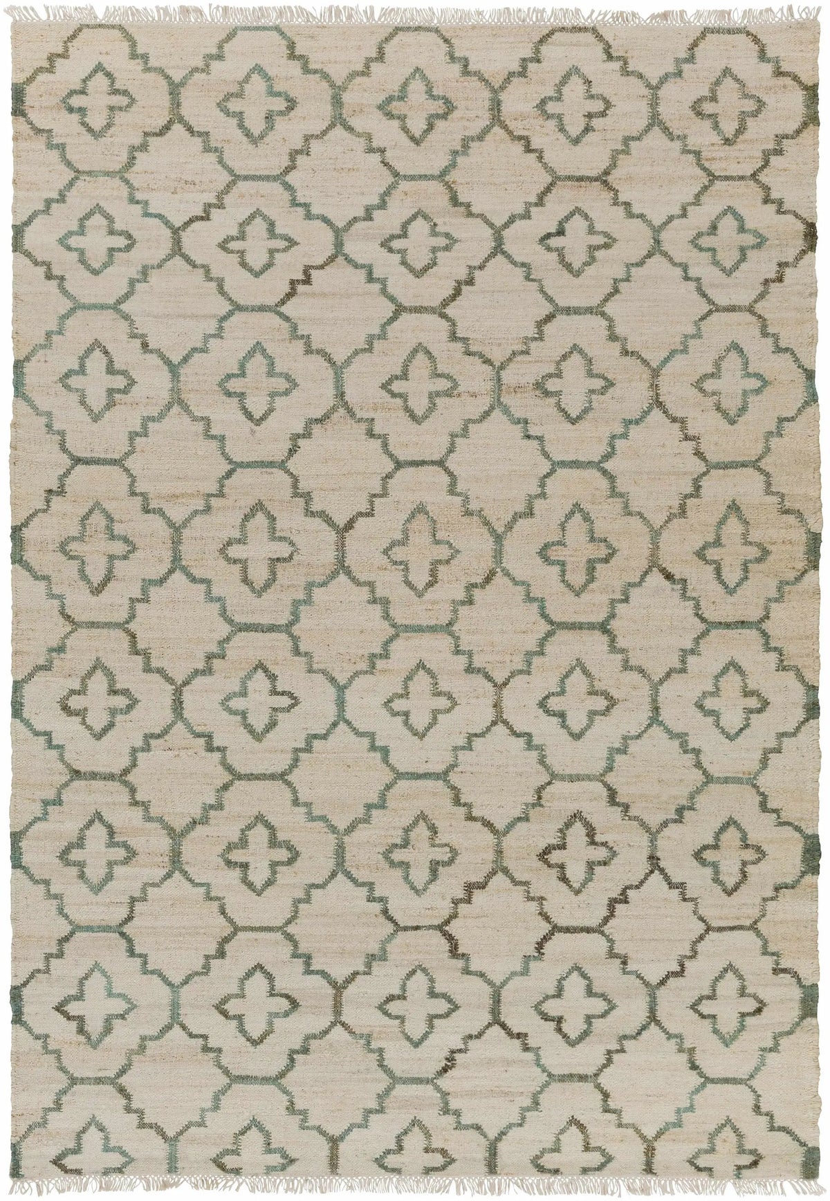 Coffeyville Handcrafted Fringed Jute Carpet - Clearance