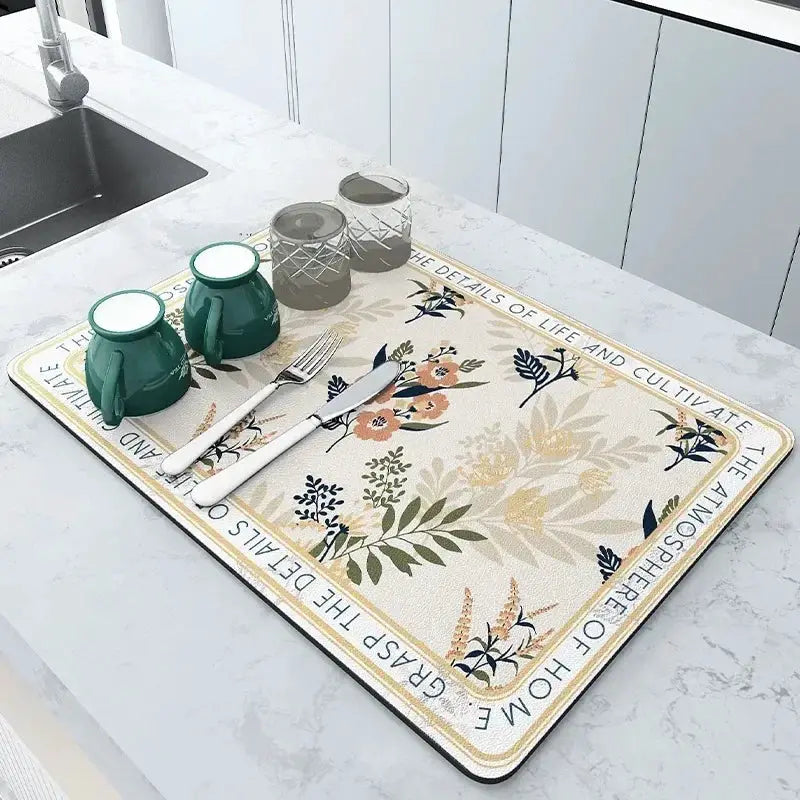 Coffee Mat - Super Absorbent Rubber by House Of Avana