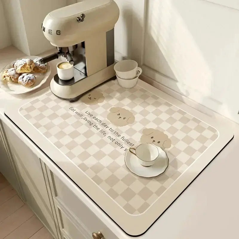 Coffee Mat - Super Absorbent Rubber by House Of Avana