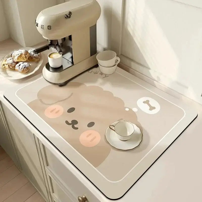 Coffee Mat - Super Absorbent Rubber by House Of Avana