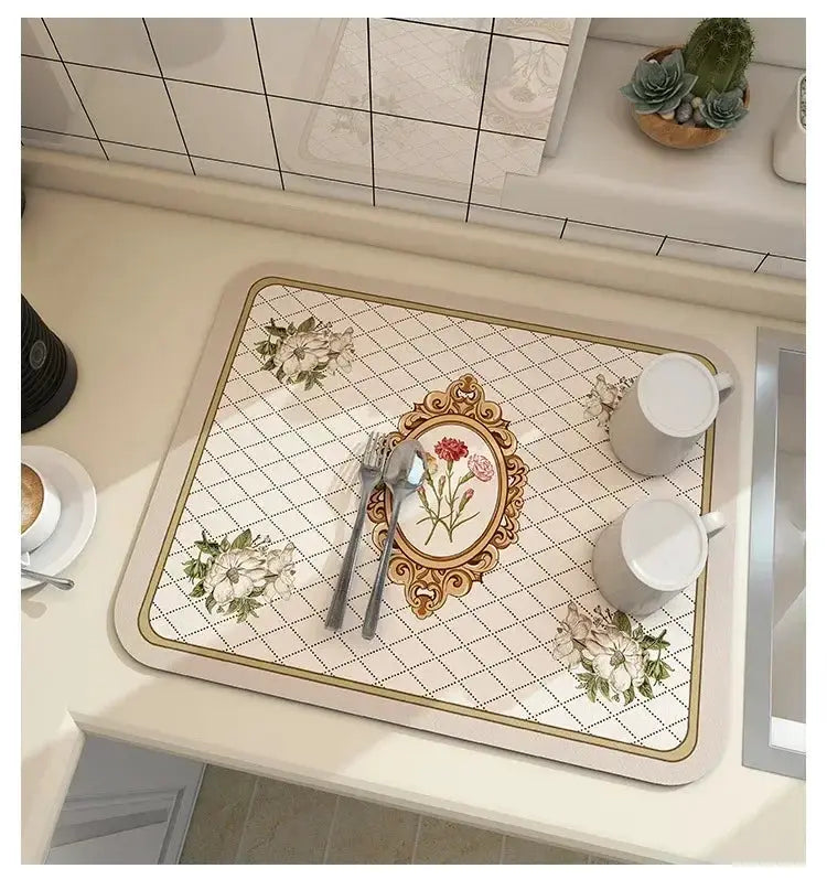 Coffee Mat - Super Absorbent Rubber by House Of Avana