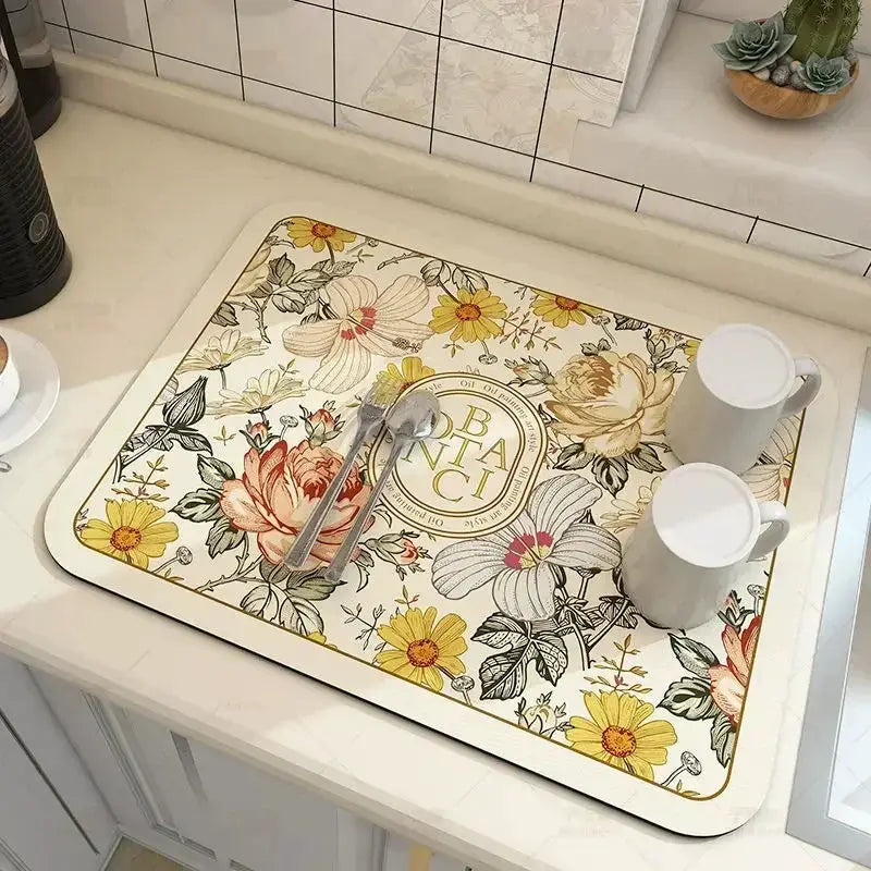 Coffee Mat - Super Absorbent Rubber by House Of Avana