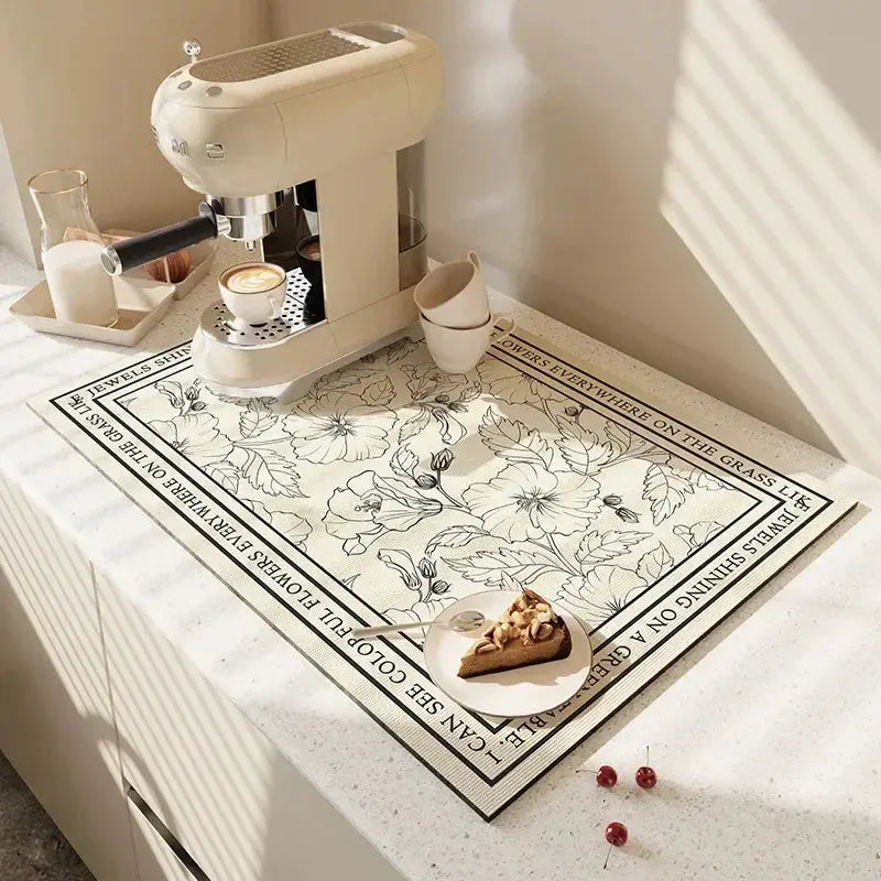Coffee Mat - Super Absorbent Rubber by House Of Avana
