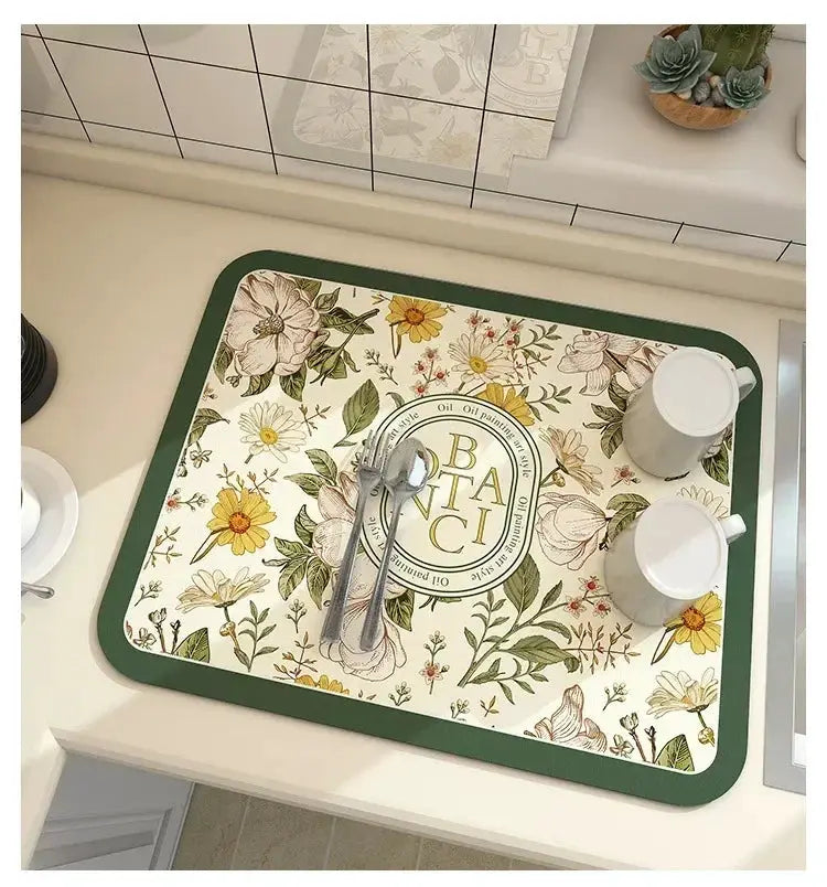 Coffee Mat - Super Absorbent Rubber by House Of Avana
