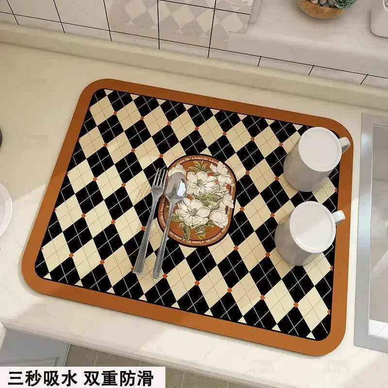 Coffee Mat - Super Absorbent Rubber by House Of Avana