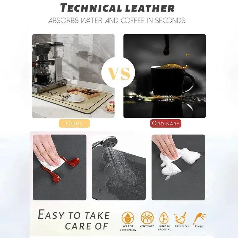 Coffee Mat - Super Absorbent Rubber by House Of Avana