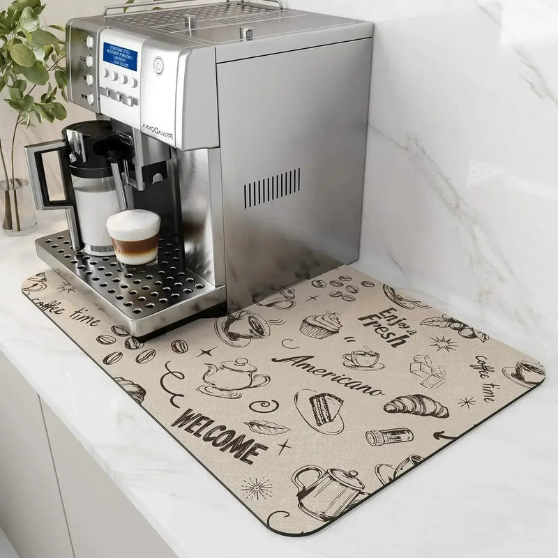 Coffee Mat - Water-Absorbent Rubber Small by House Of Avana