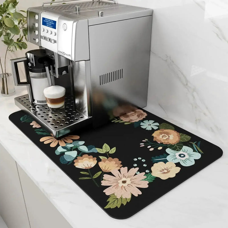 Coffee Mat - Water-Absorbent Rubber Small by House Of Avana