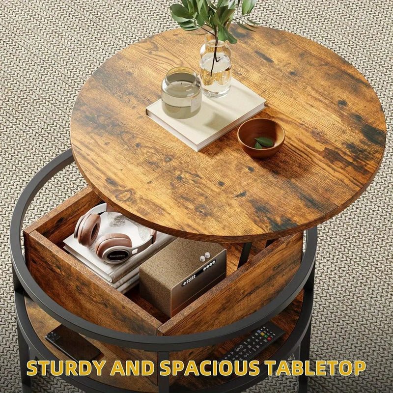 Coffee Table - Adjustable Black 60cm by House Of Avana