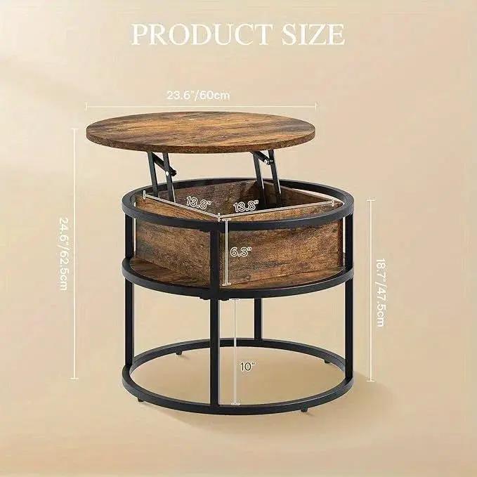 Coffee Table - Adjustable Black 60cm by House Of Avana