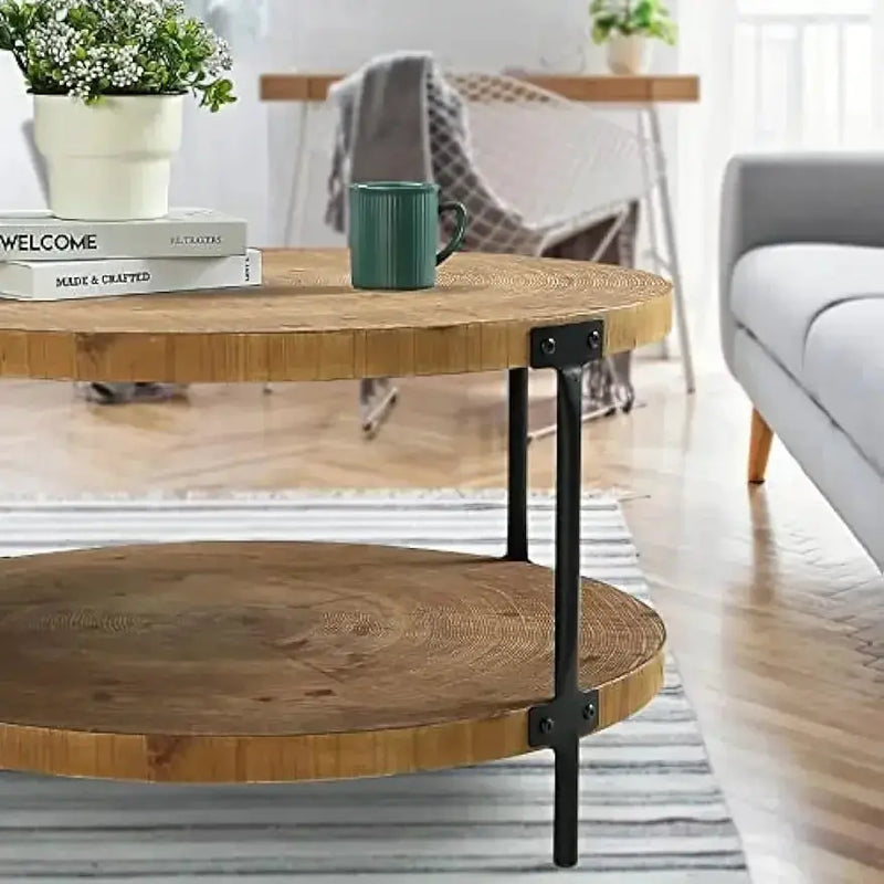 Coffee Table - Boho Wooden Round by House Of Avana