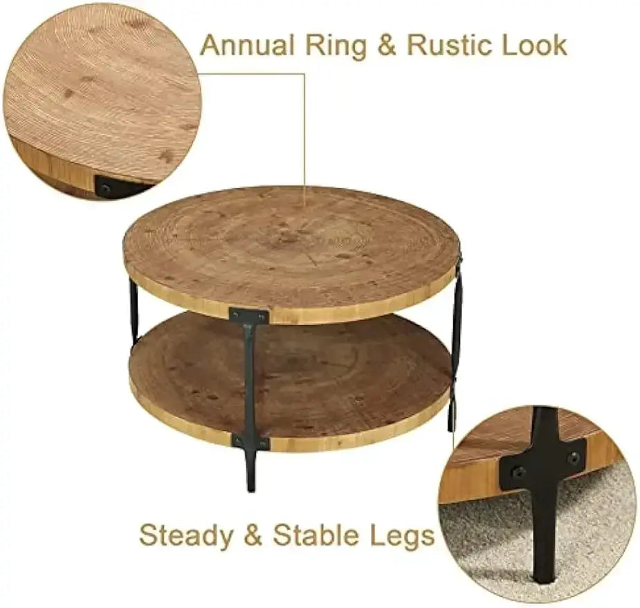 Coffee Table - Boho Wooden Round by House Of Avana