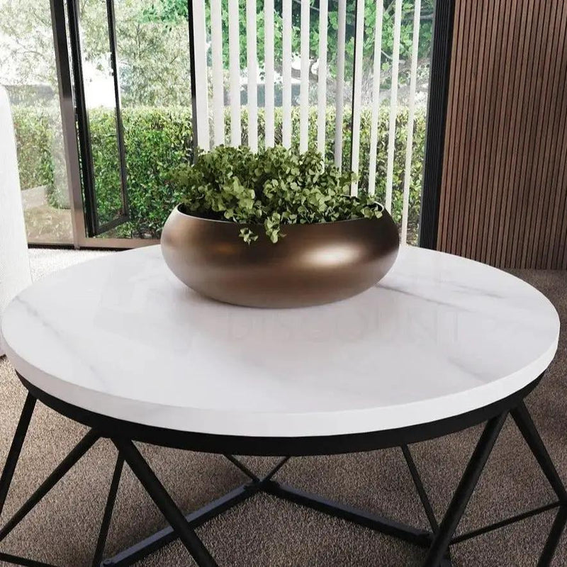 Coffee Table - Geometric Dark Wood Set by House Of Avana