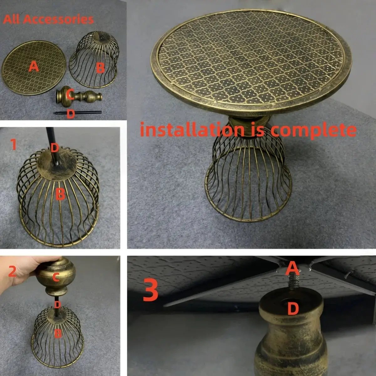 Coffee Table - Industrial Metal Antique Brass by House Of Avana