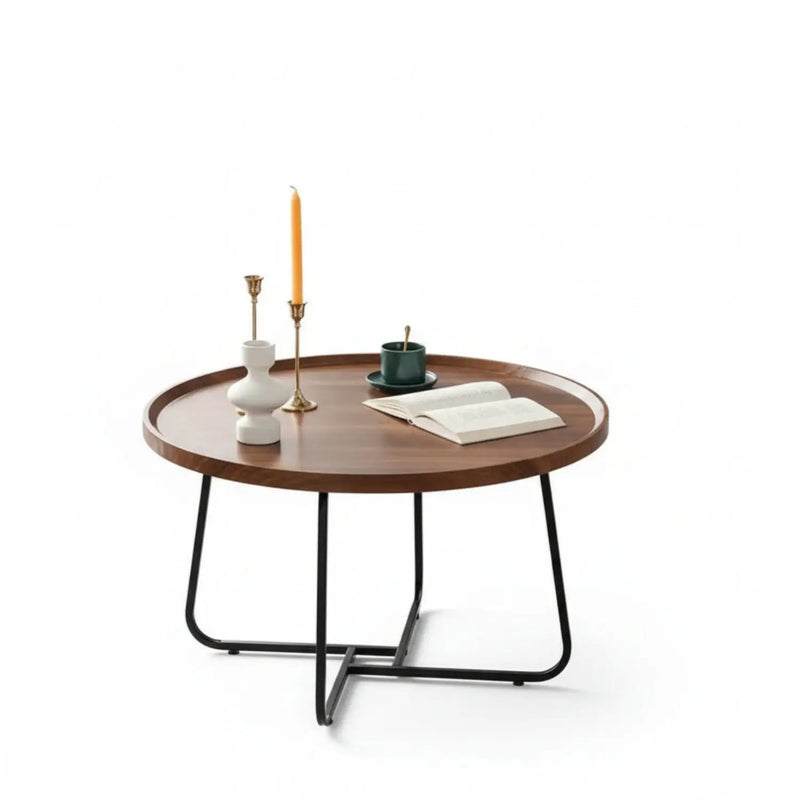 Coffee Table - Luxury Round Wooden by House Of Avana