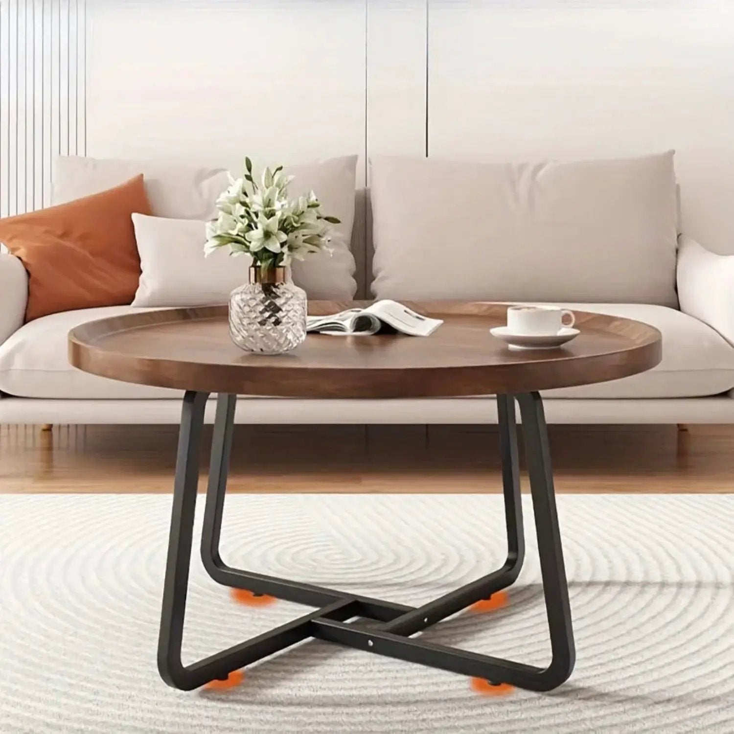 Coffee Table - Luxury Round Wooden by House Of Avana
