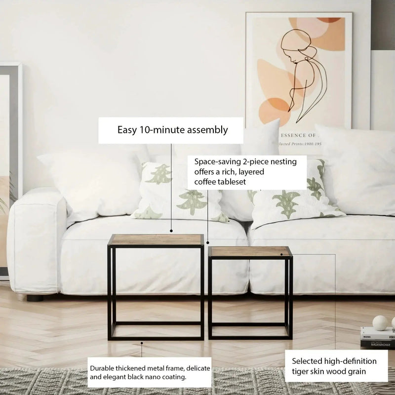 Coffee Table - Minimalist Metal Square by House Of Avana