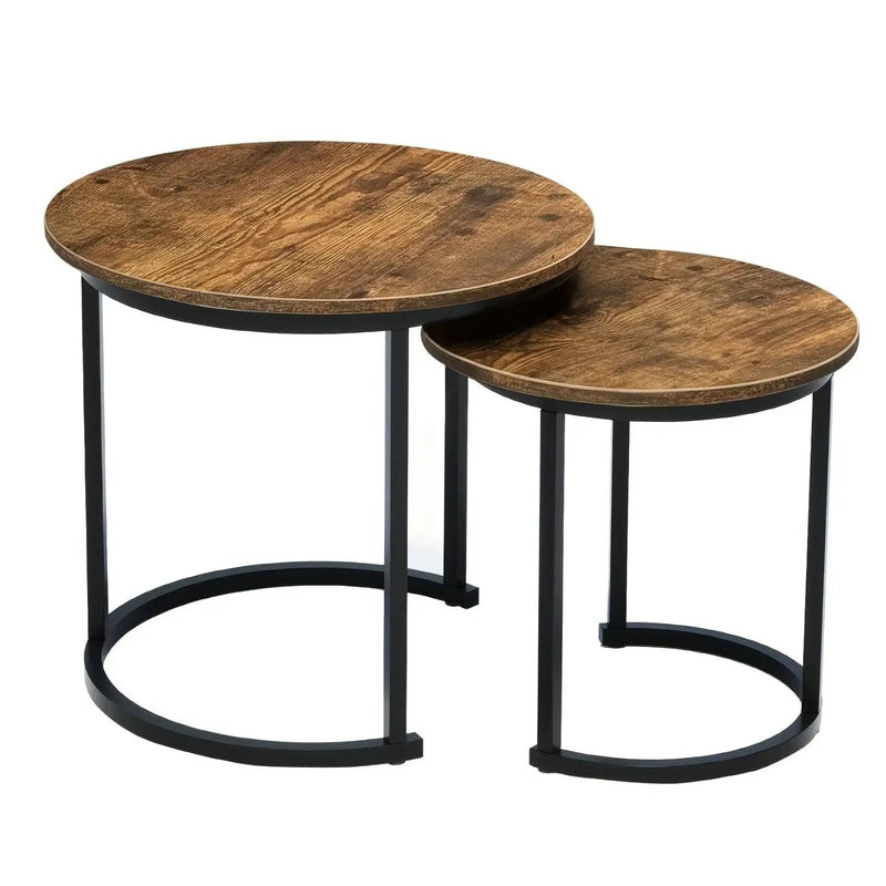 Coffee Table - Wood Grain Wooden Round by House Of Avana