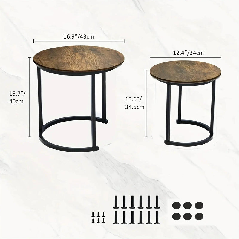 Coffee Table - Wood Grain Wooden Round by House Of Avana