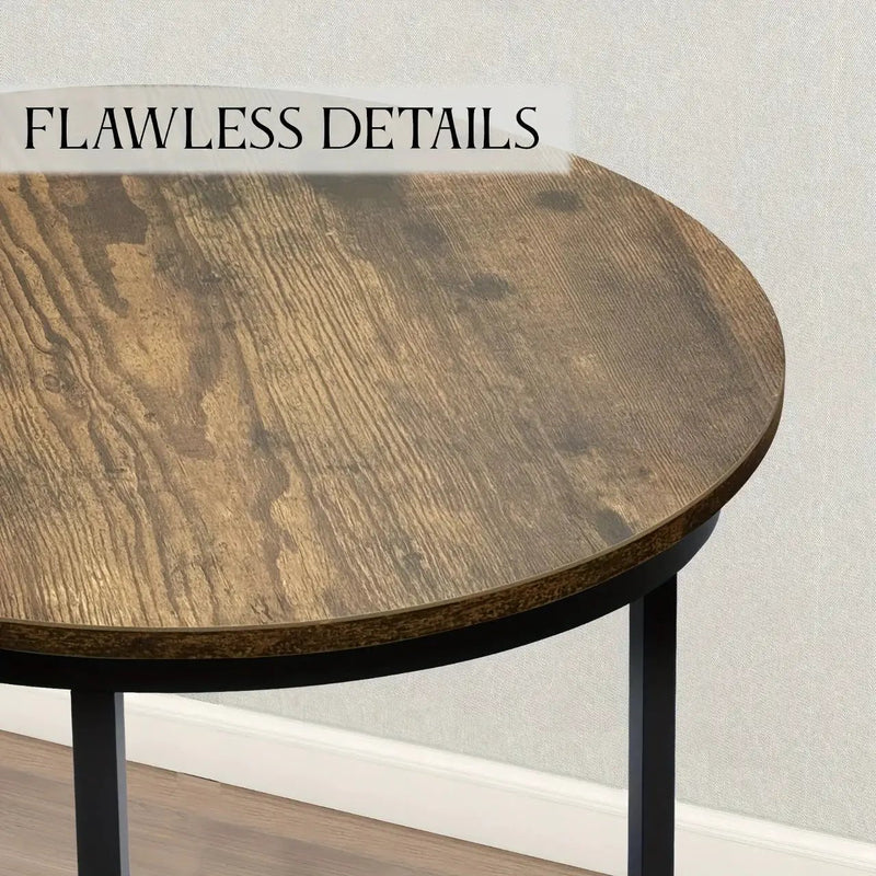 Coffee Table - Wood Grain Wooden Round by House Of Avana