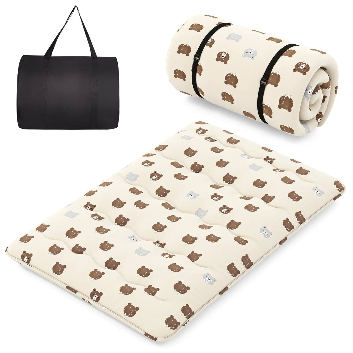 Foldable Futon Mattress with Washable Cover and Carry Bag for Camping, photo 3 of 11