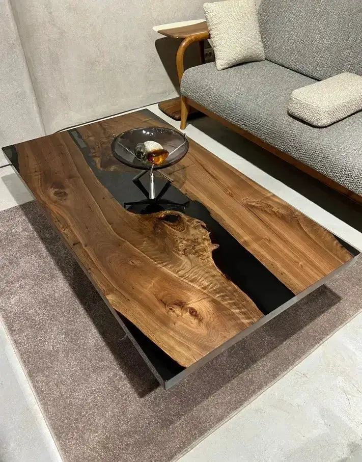 Resin Coffee Table With Walnut Legs, photo 3 of 7