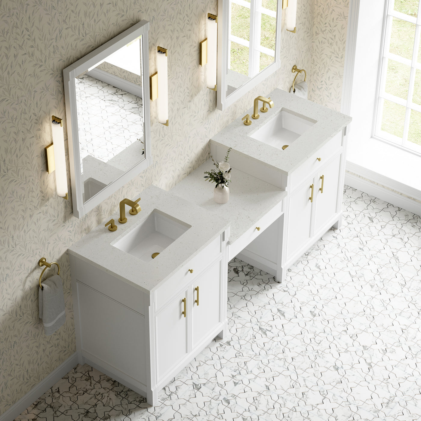 James Martin Bellshire 84" Double Bathroom Vanity, Bright White, view 14