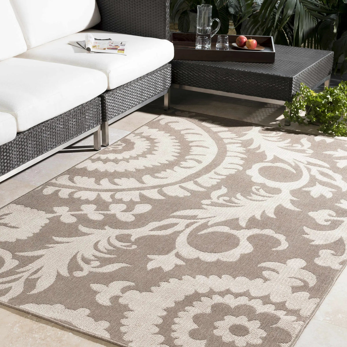 Collegeport Outdoor Area Rug - Clearance, installed in a room