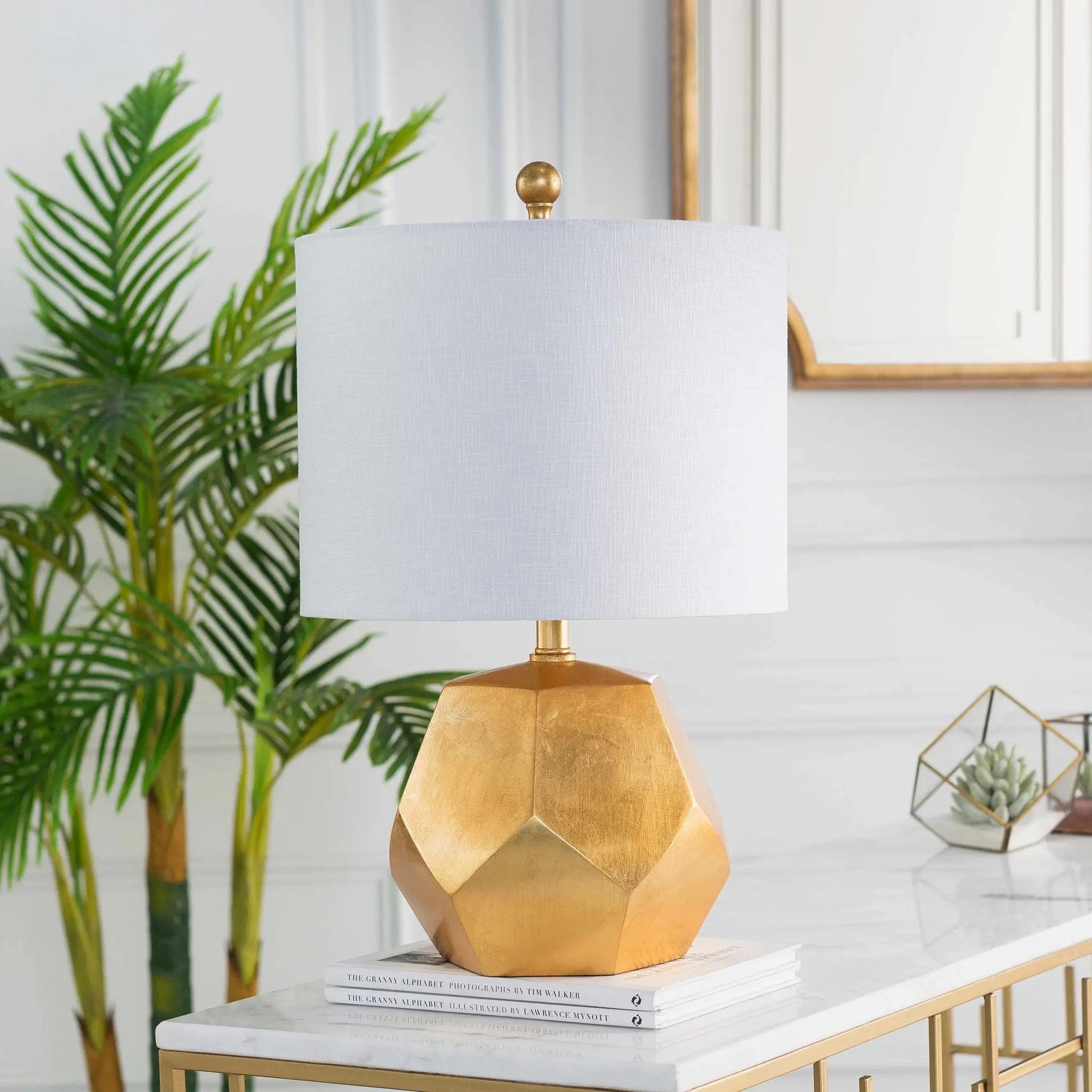 Coleford Gold Geometric Table Lamp - Clearance by Boutique Rugs