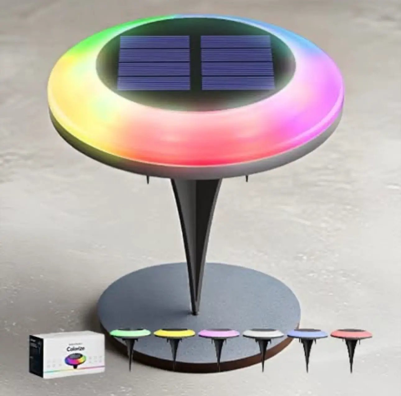 Colorize Solar Lights Color Change Ring Lights In-Ground 6 Pack by Outdoor Solar Outlet