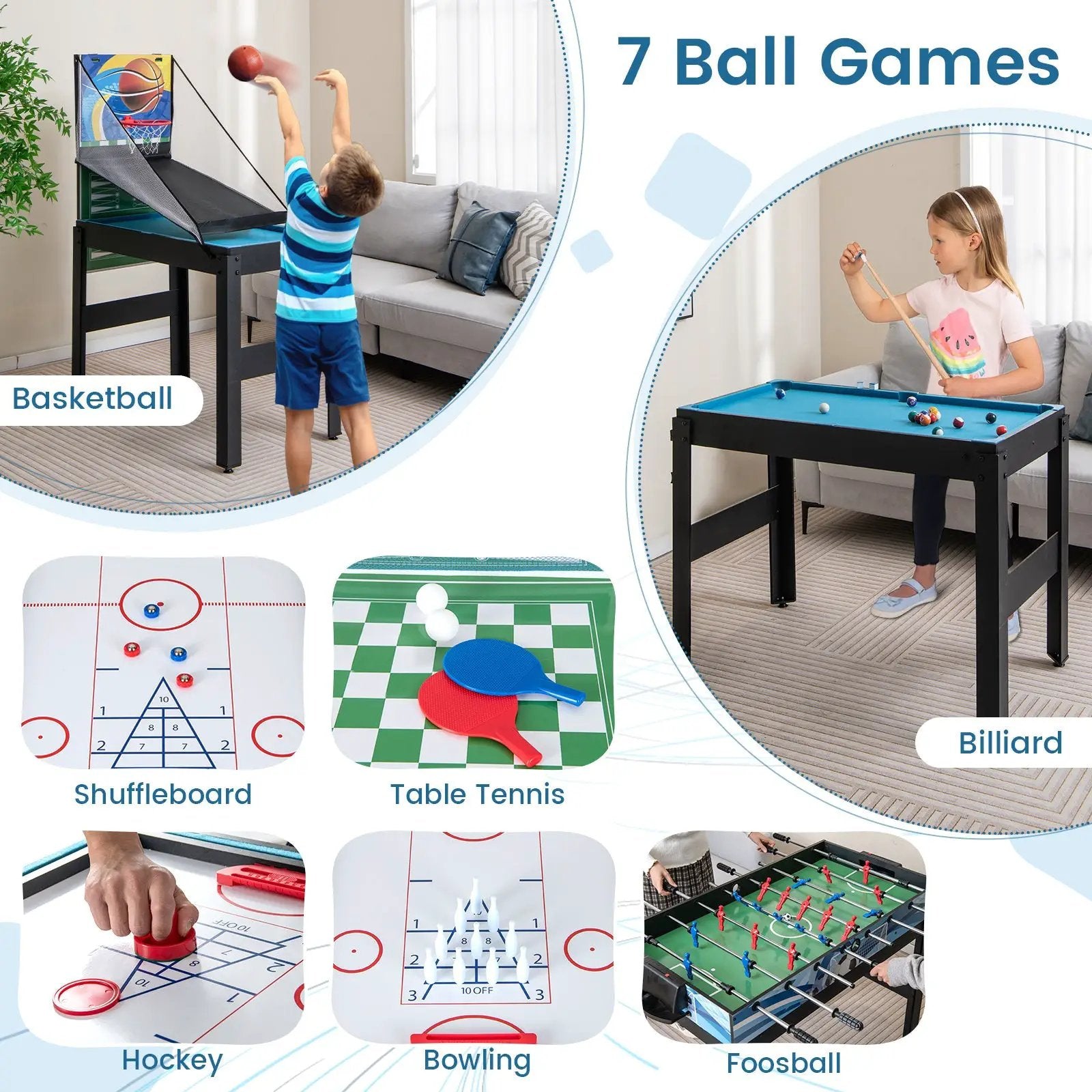 14-in-1 Combo Game Table Set Multi Game Table with Foosball by DirectDeals