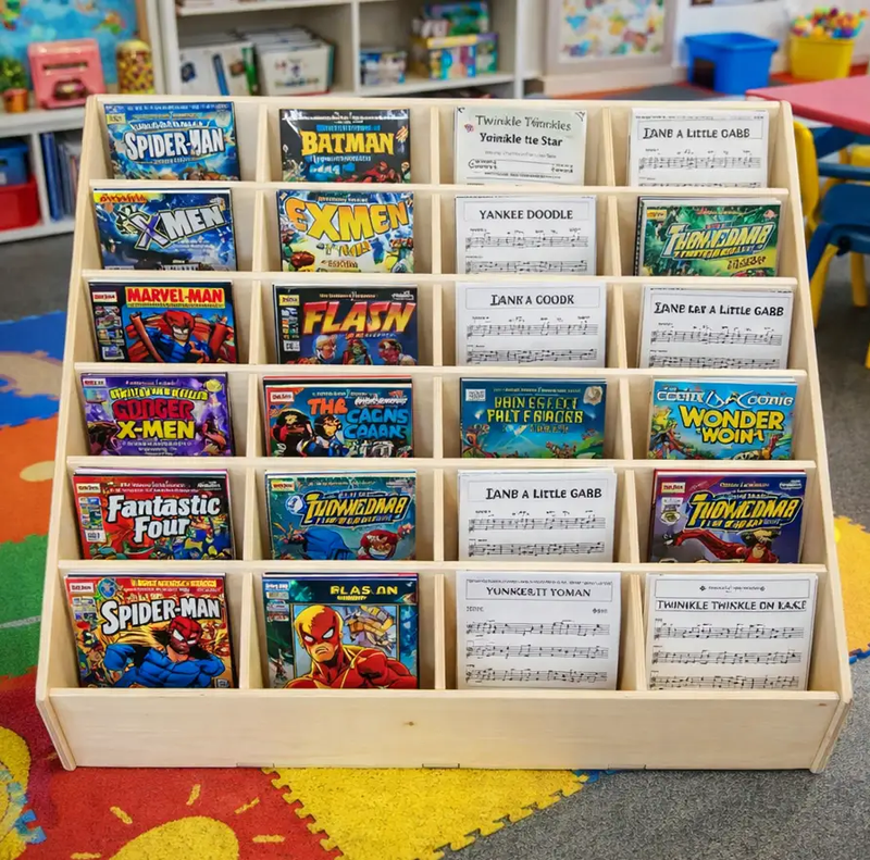 ALEX- Comic Book + Music Sheet + Book Storage by Bush Acres