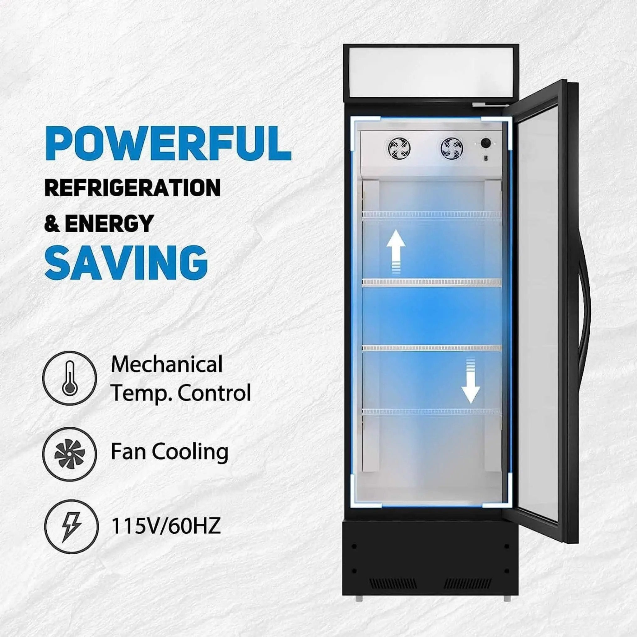 Heavy Duty Industrial Glass Door Beverage Merchandiser Refrigerator Cooler, 11 Cu.Ft (SAK04571) by SAKSBY WHOLESALE