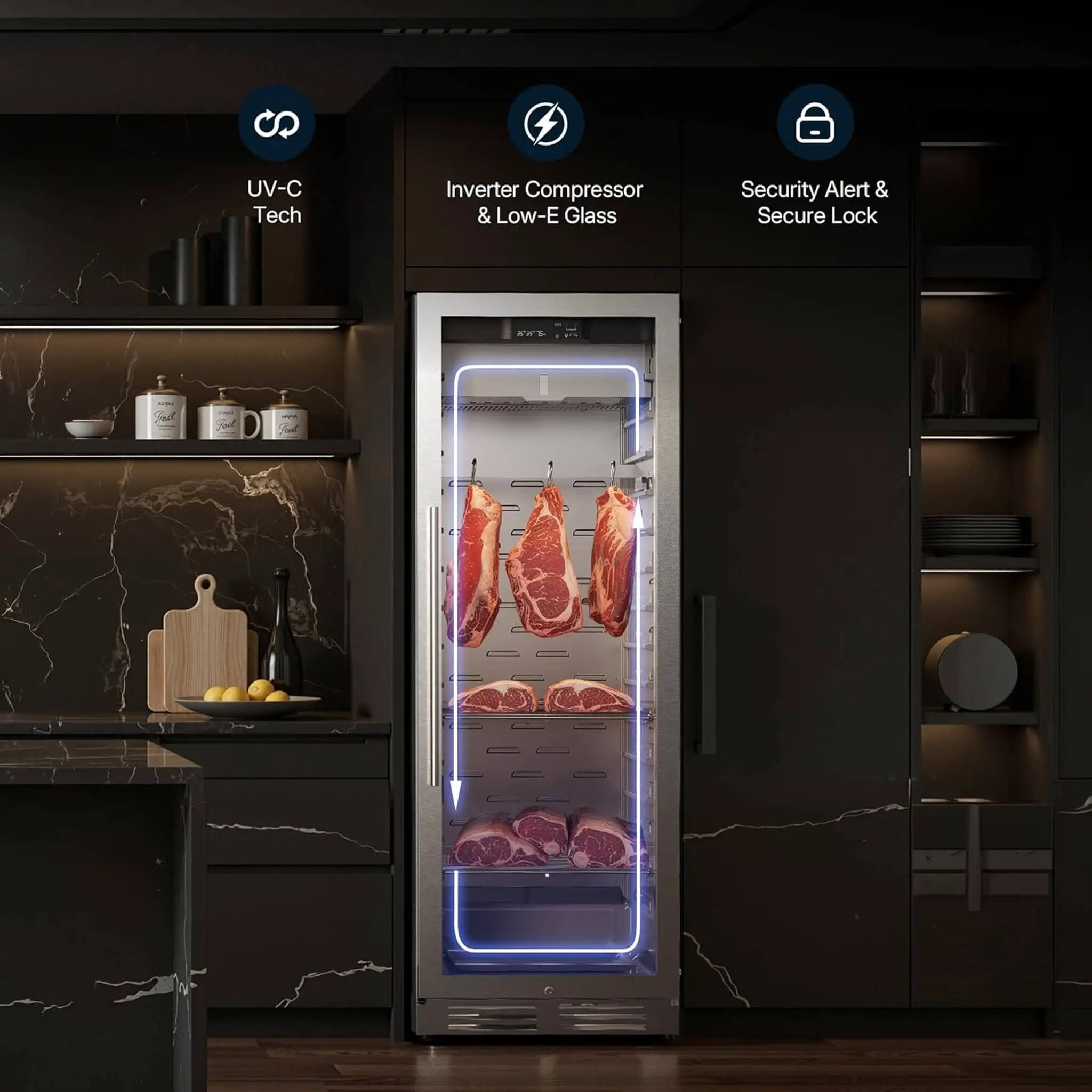 Commercial 12.5 Cu.Ft Dry Aging Fridge For Steaks, Beef, Lamb, And Ham (SAK63584) by SAKSBY WHOLESALE