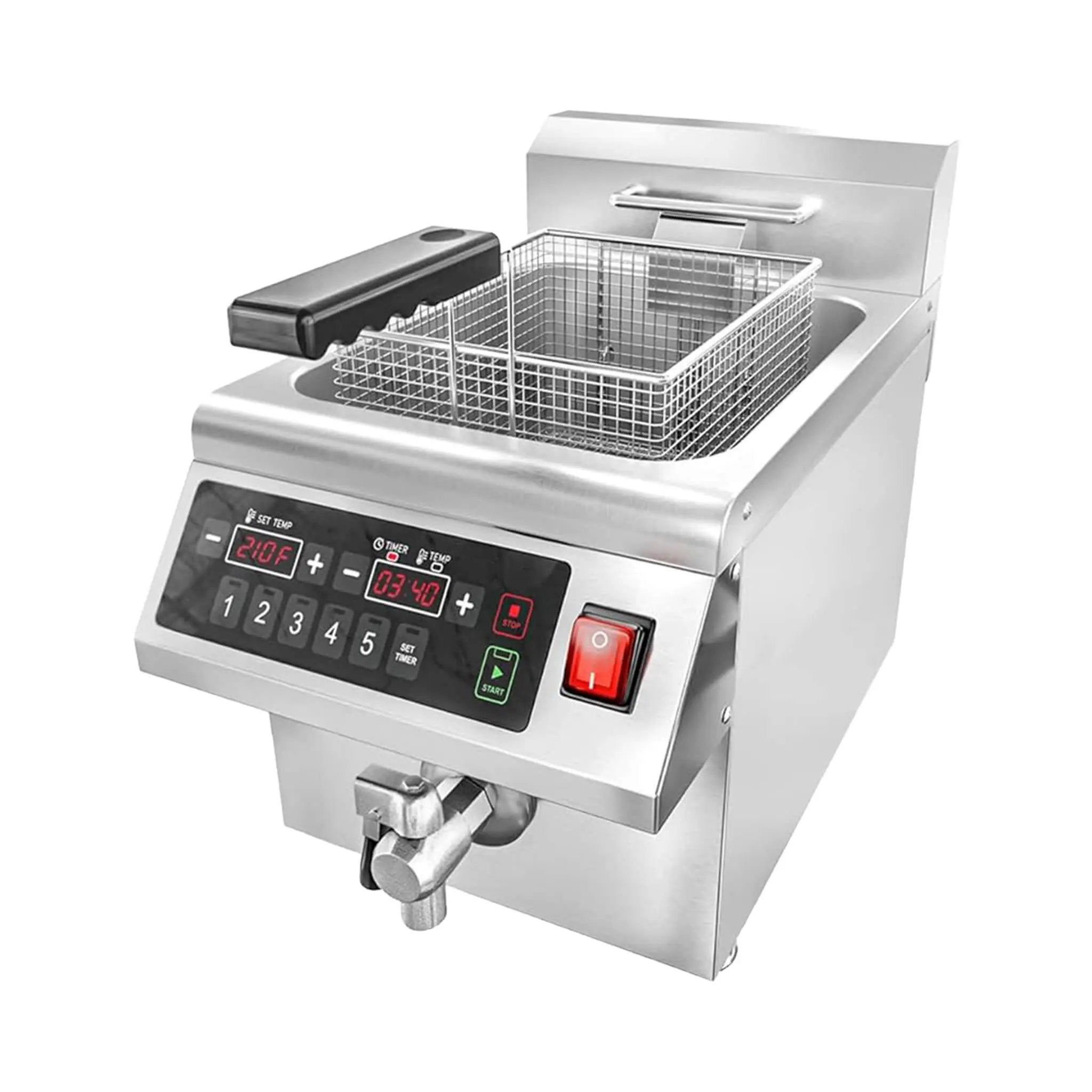 Commercial 12.6 QT 1800W Electric Induction Deep Fryer With Timer (SAK15870) by SAKSBY WHOLESALE