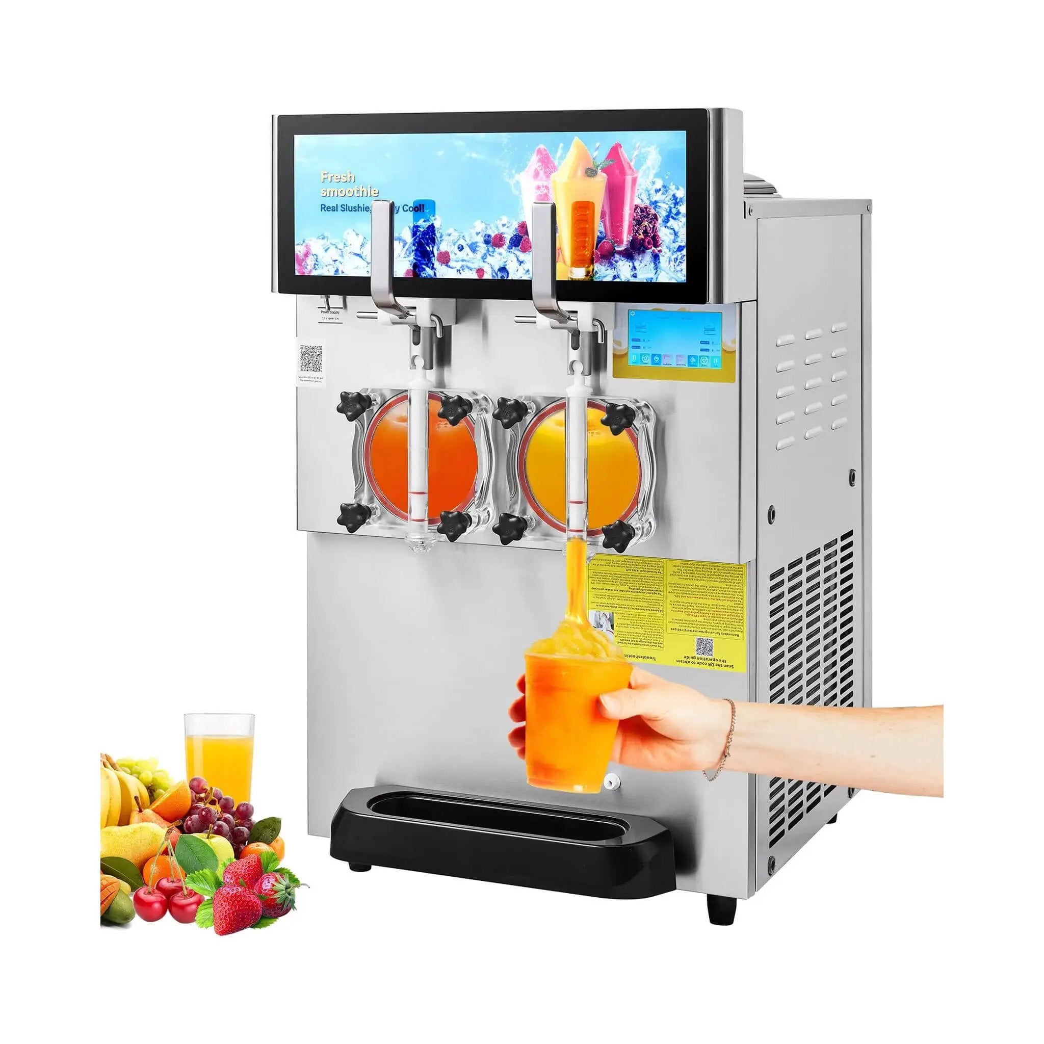 16L Commercial 1155W Double Bowl Stainless Steel Slushy Margarita Machine (SAK98402) by SAKSBY WHOLESALE