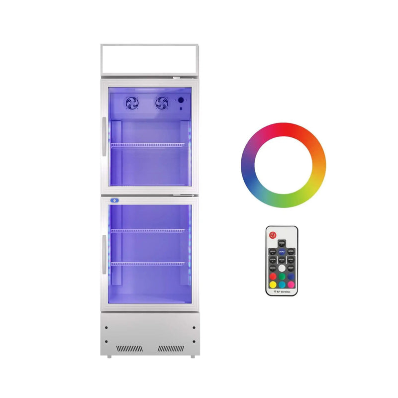 Commercial 2-Door Beverage Refrigerator Cooler With LED Lighting (SAK15896) by SAKSBY WHOLESALE