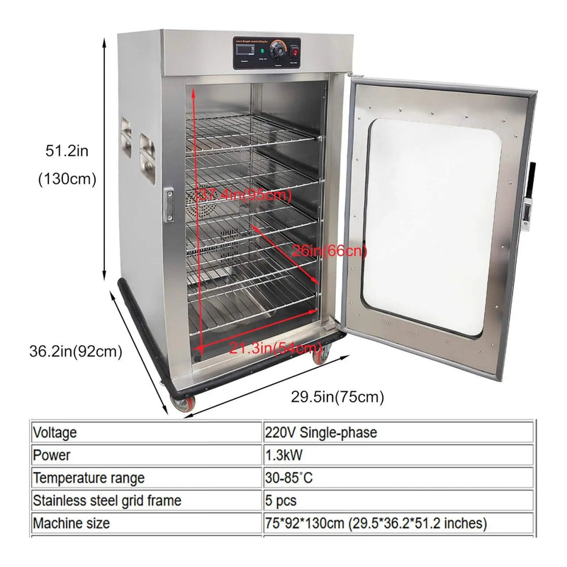 Commercial 220V 5-Layer Food Heating Cabinet With Glass Door (SAK17830) by SAKSBY WHOLESALE