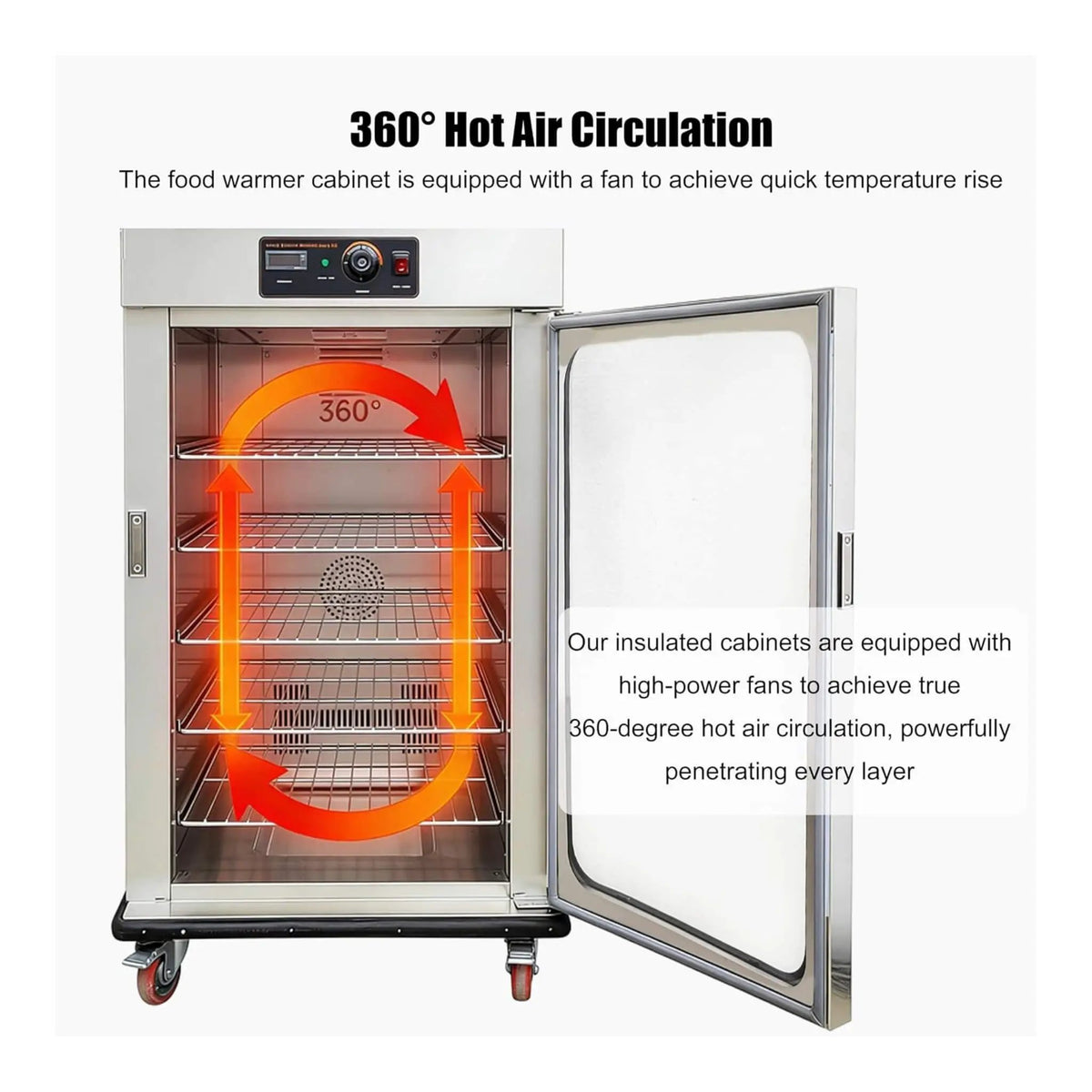Commercial 220V 5-Layer Food Heating Cabinet With Glass Door (SAK17830) by SAKSBY WHOLESALE