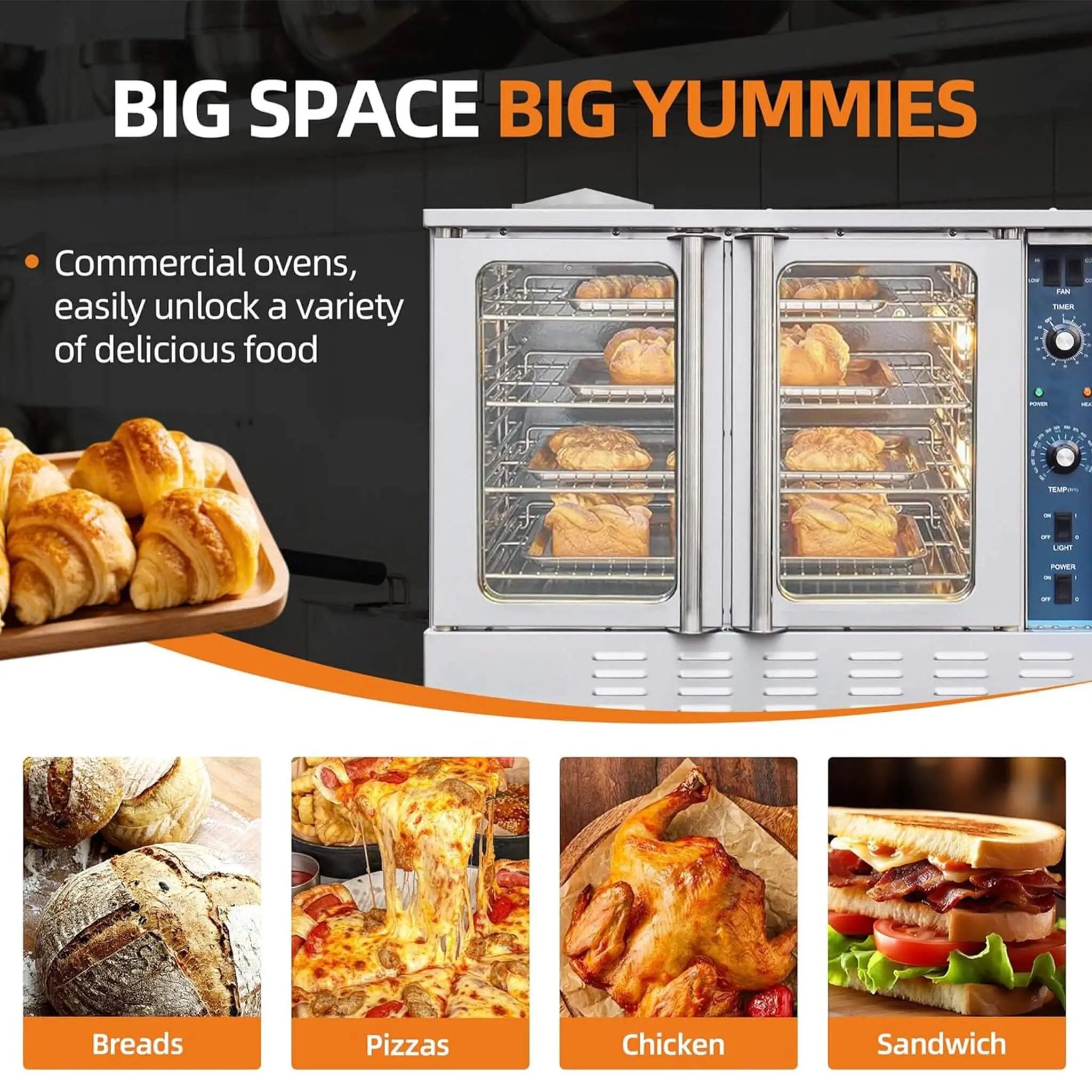 Commercial Full-Size Natural Gas/Propane Single-Deck Convection Oven (SAK87125) by SAKSBY WHOLESALE