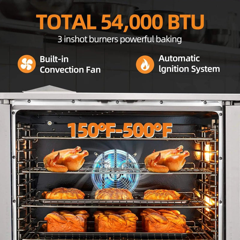 Commercial Full-Size Natural Gas/Propane Single-Deck Convection Oven (SAK87125) by SAKSBY WHOLESALE