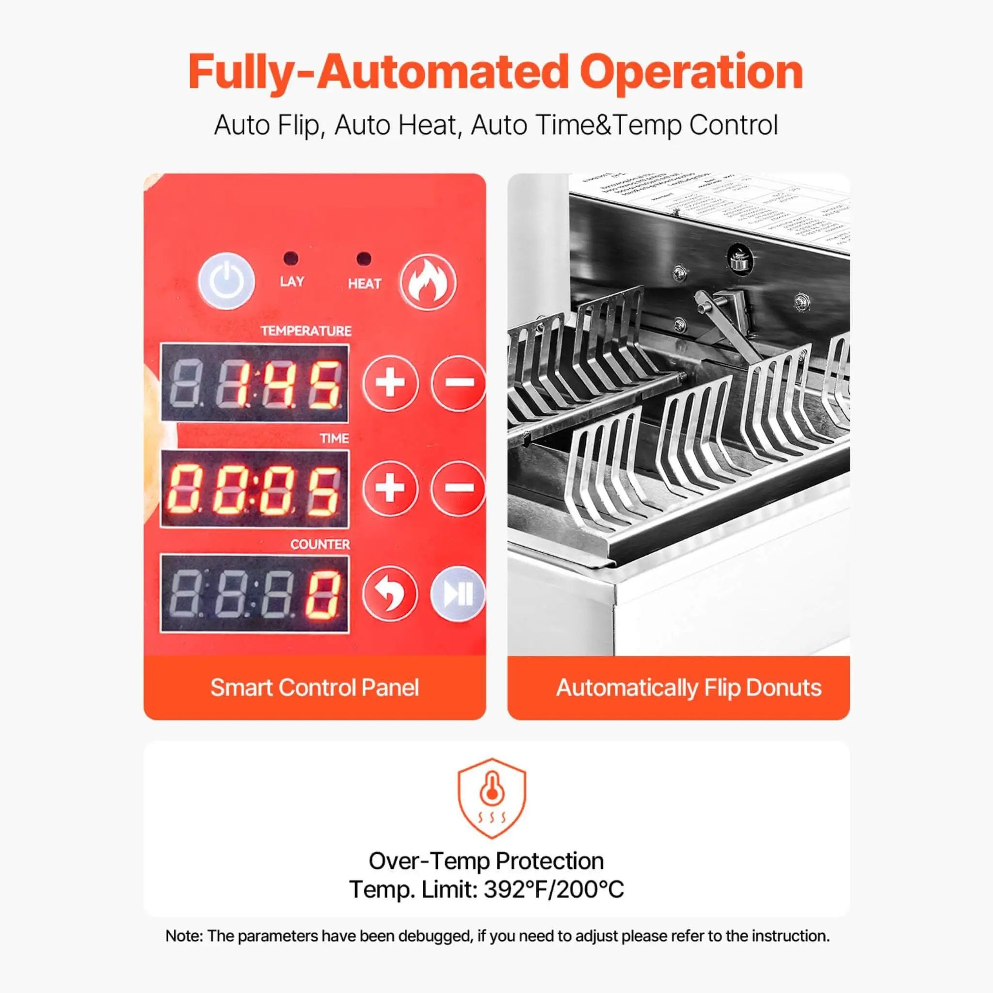 Commercial Fully-Automatic 4-Row Stainless Steel Donut Maker Machine (SAK96740) by SAKSBY WHOLESALE