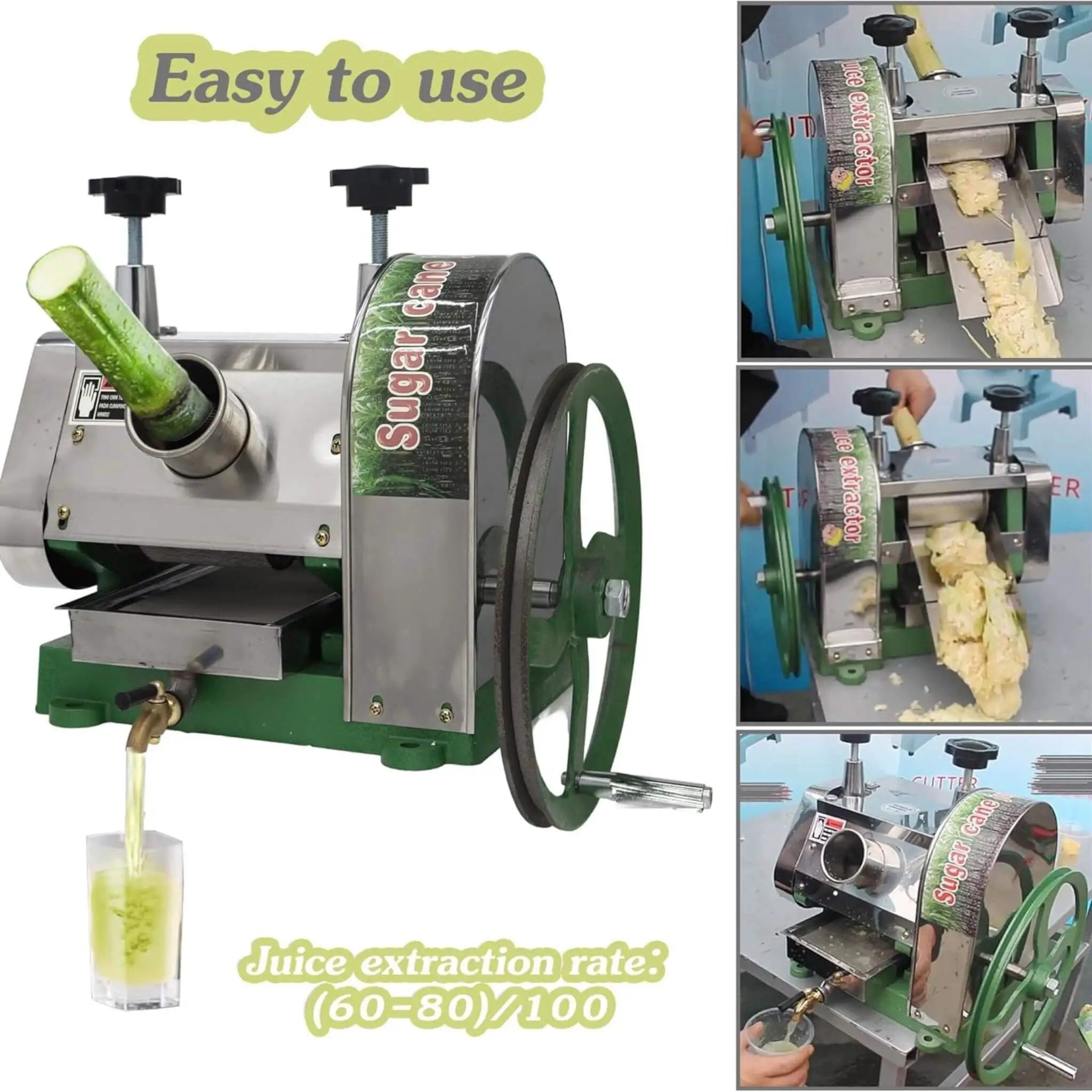 Heavy-Duty Commercial Manual Stainless Steel Sugar Cane Juicer (SAK81426) by SAKSBY WHOLESALE