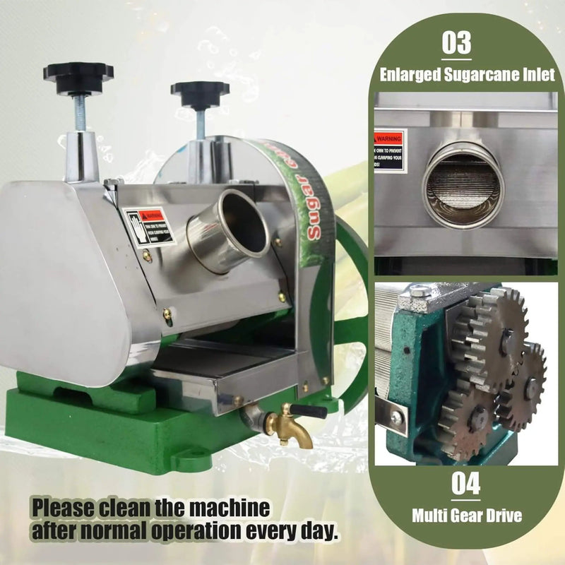 Heavy-Duty Commercial Manual Stainless Steel Sugar Cane Juicer (SAK81426) by SAKSBY WHOLESALE