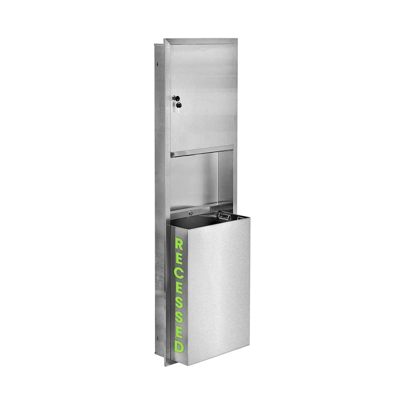 Commercial Recessed Paper Towel Dispenser With 12-Gallon Wall Trash Can (SAK49261) by SAKSBY WHOLESALE