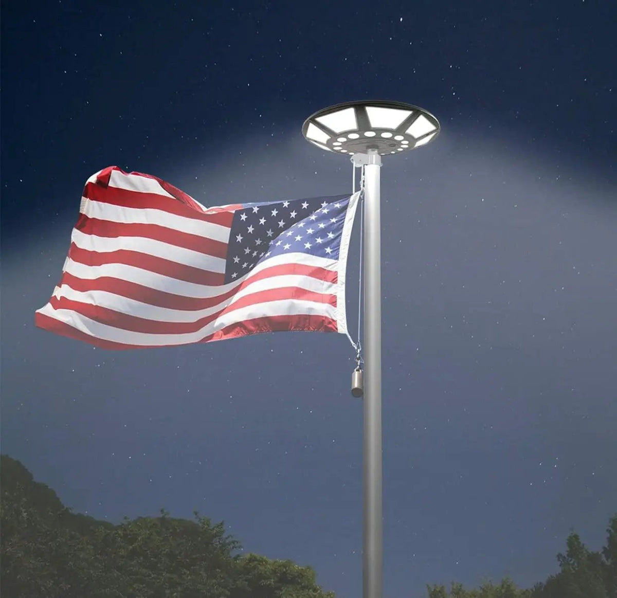 Commercial Solar Flag Pole Light Outdoor Dusk to Dawn, 266 led Light, 4200lm Super Bright by Outdoor Solar Outlet