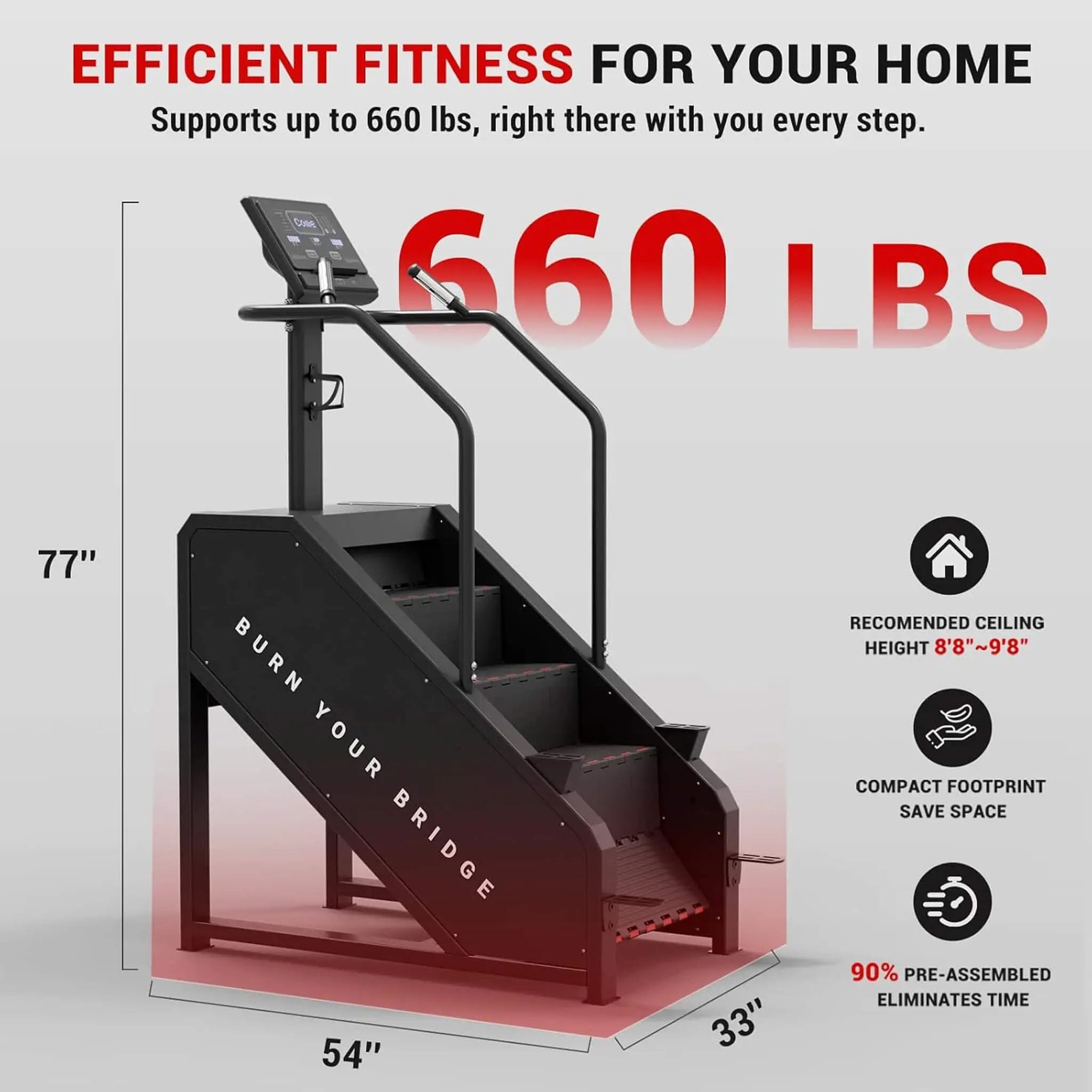 Rovix Commercial Stair Stepper With LED Display And 15 Resistance Levels (SAK91837) by SAKSBY WHOLESALE