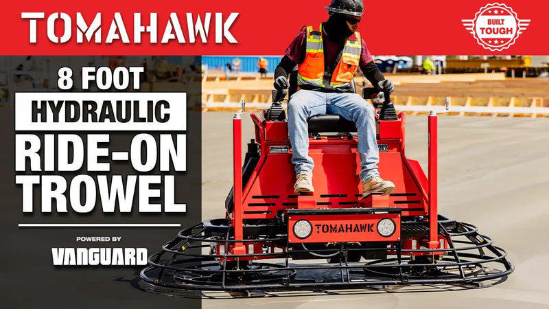 8 Foot Ride-On Concrete Power Trowel with 35HP Vanguard Engine by Tomahawk Power