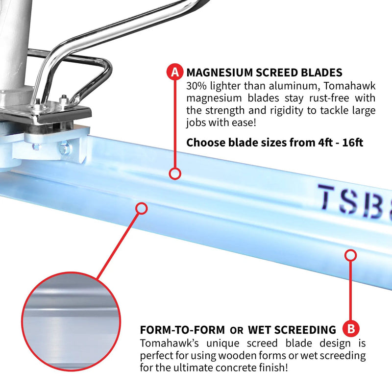 Tomahawk PRO Series Honda Concrete Power Screed Three Magnesium Blade Bundle (Choose 3 Boards) by Tomahawk Power